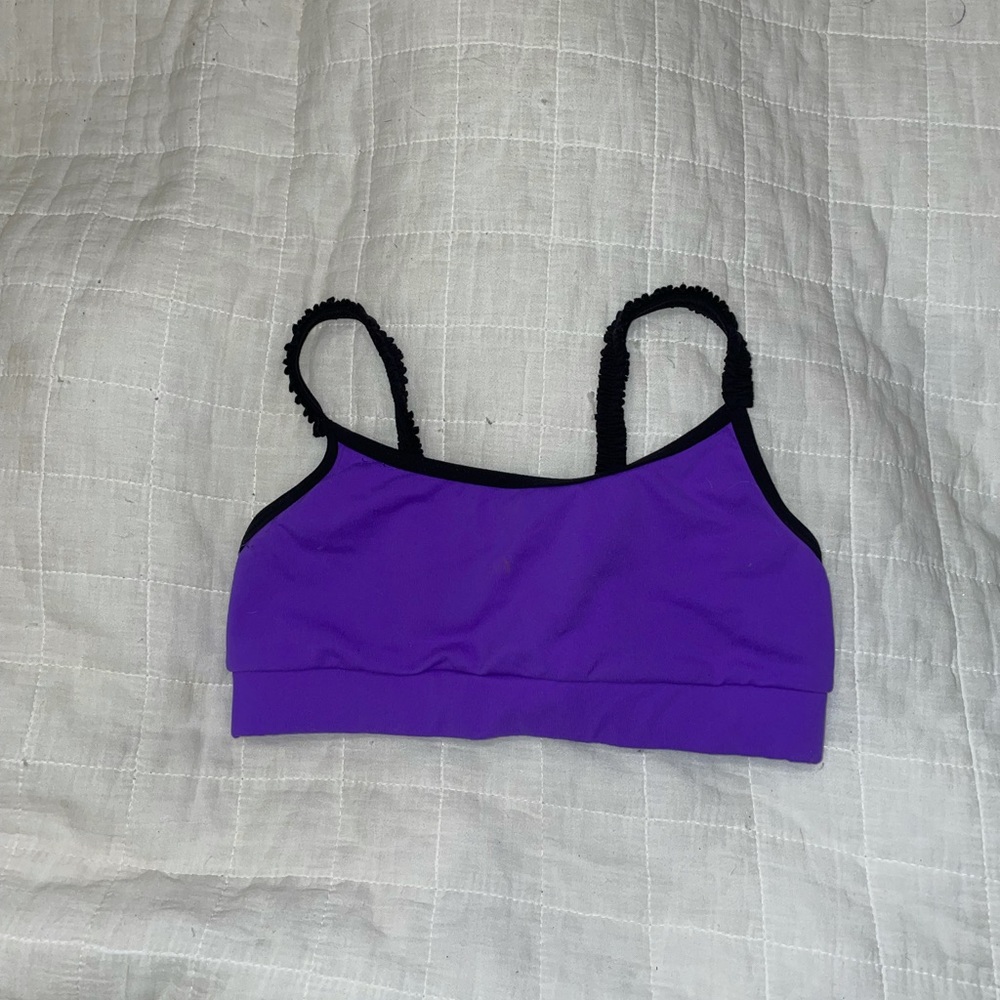 jo and jax purple ruffle strap top